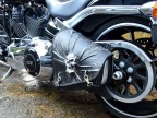 3D Skull Black & White Top Leather Swingarm Left Single Bag for Harley Davidson Breakout up to 2017